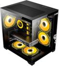Gabinete Gamer Aquário Clanm Grodd Night Lateral Vidro Preto