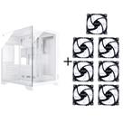 Gabinete Gamer Aquario Clarity Branco Vidro + 7 Fans LED