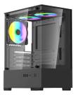 Gabinete Gamer Aquario Com 3 Fans Rgb Lateral Vidro Brx Preto