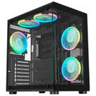 Gabinete Gamer Aquário K-MEX Bull Shark CG-02P3, Painel e Lateral em Vidro Temperado, USB 3.0, Micro ATX, Preto - CG02P3RH001CB0X
