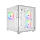 Gabinete gamer bg-064 pure pro, rainbow, mini-tower, vidro temp, 3 fans, white - bg-064pwbx