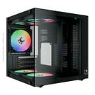 Gabinete Gamer Bluecase LIFE PRO, Mini Tower, Lateral Vidro, mATX, Sem Fonte, 5 Fans Rainbow, Preto