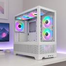 Gabinete Gamer Branco Vidro Temperado ATX M-ATX ITX 6 Fans RGB Incluso D-ATX12