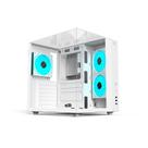 Gabinete Gamer C3Tech Aquarius, Mid Tower, Lateral em Vidro, Branco - MT-G950WH