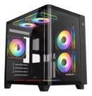 Gabinete Gamer Crypton Eclipse Cubo Gbg100 3x Fan Argb Preto