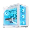 Gabinete Gamer Hyrax HGB720, Mid Tower, ATX, Frontral e Lateral Em Vidro Temperado, Sem FANs, Branco - HGB720W