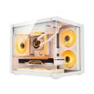 Gabinete gamer micro atx com 3 fans argb sem fonte duex dxga325wh branco
