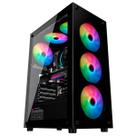 Gabinete gamer micro atx com 4 fans rgb sem fonte duex dx305t-rgb-fan preto