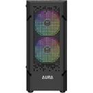 Gabinete gamer mid tower 3 fans argb sem fonte aura gc7 preto gamdias