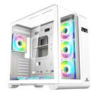 Gabinete Gamer Mid Tower Vidro Temperado Curvado White ATX/M-ATX/ITX Sem Fonte Com 4 Fans RGB Plus D