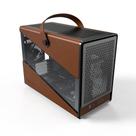 Gabinete Gamer Montech Heritage, Mid-Tower, M-ATX, Vidro Temperado, Sem FANs, Preto e Marrom - HRTGBK