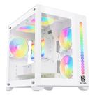 Gabinete Gamer New Hero Majesty, RGB, Mid Tower, Vidro Temperado, Sem Fonte, Sem Fan, Branco