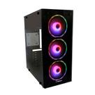 Gabinete Gamer PCFort Endless RGB com 3 fans RGB Preto