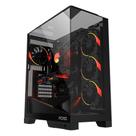 Gabinete Gamer PCYES Forcefield Dome, Mid Tower, RGB, Lateral em Vidro, Black Vulcan - Gffdbv