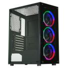 Gabinete Gamer Preto 3 fans Fonte Em Baixo Profissional painel de Vidro