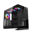Gabinete gamer redragon eternal, mid-tower, vidro temp, s/ fan, black - ca-612b