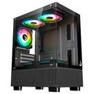 Gabinete Gamer Rise Mode Crystal Glass 02, Mid Tower, Lateral e Frontal em vidro, Preto - RM-CA-CY-02-FB