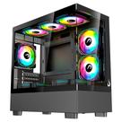 Gabinete Gamer Rise Mode Crystal Glass 03, Mid Tower, Lateral e Frontal em vidro, Preto - RM-CA-CY-03-FB