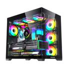 Gabinete gamer round5 genos, mid-tower, vidro temp, s/ fan, black - r5-genos-b-2189