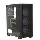 Gabinete Gamer T02B Preto C/4 Coolers Lateral de Vidro Frente Mash