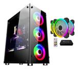 Gabinete Gamer Vidro Usb3.0 Xway 01150 Com 3 Fans Rgb Controladora