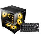 Gabinete Grodd Pc Gamer Com 7 Fans Rgb Inclusas Mini-ITX, mATX Gabinete Grodd Pc Gamer Com 7 Fans Rgb Inclusas Mini-ITX, mATX