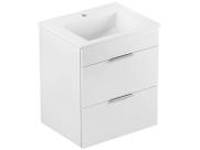 Gabinete Integrado Cube 2 Gavetas com Lavatório 65x43 Branco