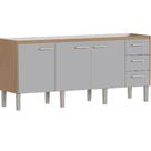 Gabinete Madeira Ibis 1,94 Metros Jequitibá Nude Para Pia 2,00 Metros - P103639 - COZIMAX