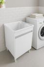 gabinete mdf + tanque 26 l com bancada p/ torneira puxador aluminio