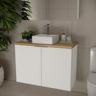 Gabinete nature 90cm estilare gab4032 branco/carvalho