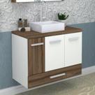 Gabinete para Banheiro 2 Portas 2 Gavetas 80cm Madri