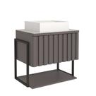 Gabinete Para Banheiro 60Cm 100% Mdf Metalon 20X20 1 Porta Basculante Frisê Mgm Móveis Titãnio Gabinete Para Banheiro 60Cm 100% Mdf Metalon 20X20 1 Porta Basculante Frisê Mgm Móveis Titãnio