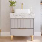 Gabinete para Banheiro 70cm com 1 Porta 1 Gaveta e Cuba de Sobrepor Riviera