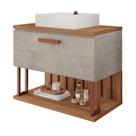Gabinete Para Banheiro 80 Cm 100% Mdf Nicho 1 Porta Basculante Duna Mgm Móveis Cimento/Freijo Gabinete Para Banheiro 80 Cm 100% Mdf Nicho 1 Porta Basculante Duna Mgm Móveis Cimento/Freijo