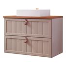 Gabinete Para Banheiro 80Cm 100% Mdf 1 Gaveta 1 Porta Basculante Sense Mgm Móveis Cappuccino/Freijo Gabinete Para Banheiro 80Cm 100% Mdf 1 Gaveta 1 Porta Basculante Sense Mgm Móveis Cappuccino/Freijo