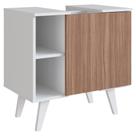 Gabinete para Banheiro B86 para Pia de Coluna 1 Porta MDP 60,3cm Branco Montana Nova Mobile