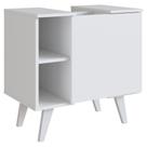 Gabinete para Banheiro B86 para Pia de Coluna 1 Porta MDP 60,3cm Branco Nova Mobile
