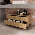 Gabinete para Banheiro com 2 Gavetas - Amêndoa