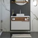 Gabinete para Banheiro Com Cuba 80cm 1 Porta Jasper