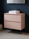 Gabinete para Banheiro com Cuba 80cm Mdf Rosa Dubai - On Móveis