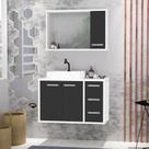 Gabinete para Banheiro com Cuba de Sobrepor e Espelheira 80cm Turin