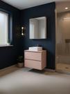 Gabinete para Banheiro com Cuba e Armario 60cm Mdf Rosa Dubai - On Móveis