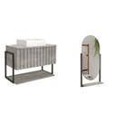Gabinete para Banheiro com Cuba e Espelheira 65cm MDF Helsing Espresso Móveis