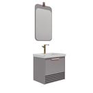 Gabinete Para Banheiro Com Lavatório Paraty Platina MGM Moveis 60cm