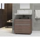 Gabinete para Banheiro com Rodízio 60cm 2 Gavetas Safira Inferior Marrom/Rústico Gabinete para Banheiro com Rodízio 60cm 2 Gavetas Safira Inferior Marrom/Rústico