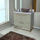 Gabinete para Banheiro Com Tampo de Granito 80cm Suez