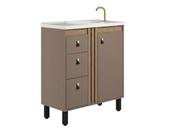 Gabinete Para Banheiro com Tampo de Pedra Samir 60cm Gabinete Para Banheiro com Tampo de Pedra Samir 60cm