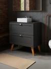 Gabinete para Banheiro com Tampo e Cuba 80cm Retro Mdf Grafite Milano - On Móveis