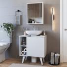 Gabinete para Banheiro de Coluna 01 Porta e Espelheira Slim Branco Gabinete para Banheiro de Coluna 01 Porta e Espelheira Slim Branco