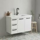 Gabinete para Banheiro em Aço 3 Gavetas 81cm Damasco